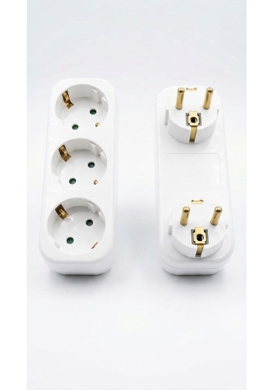 Socket Adapter 2 Adet - 3'lü Fiş Priz Çoğaltıcı 2'li Paket Topraklı Dönüştürücü Priz Diğer