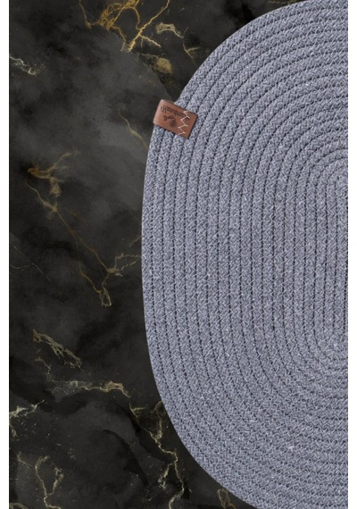 Vos Versa Amerikan Servis Tekli Supla Lux Sunum Tabak Altlığ - Oval Gri Vvhm0042-399 - Gri