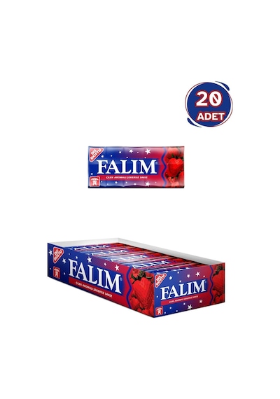 Falım Çilek Aromalı Sakız 7 Gr - 20 Adet