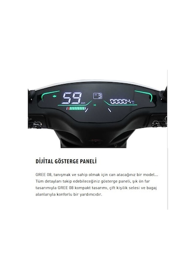 Kuba Gree-08 Elektrikli Moped Gri
