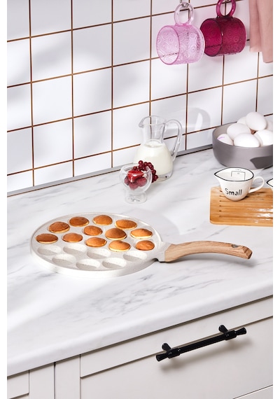 Mutfaksever Biogranit Döküm Mini Pankek Tava 26 Cm Krem