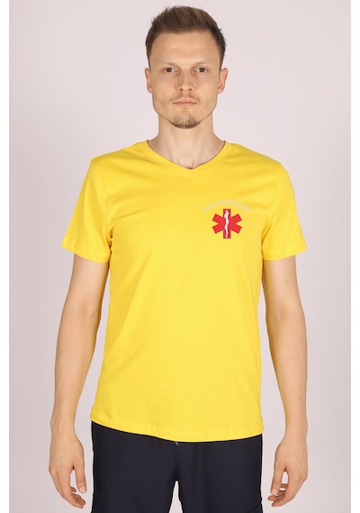 Sarı Paramedik V Yaka Tişört Unisex