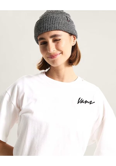 Vans Classic Script Kadın Beyaz T-shirt - Vn000qdf