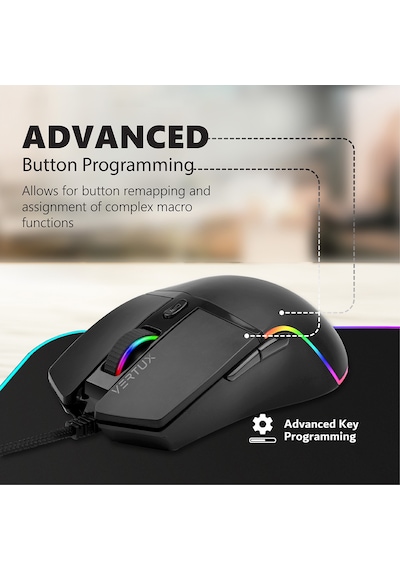 Vertux Argon Kablolu Optik Oyuncu Mouse