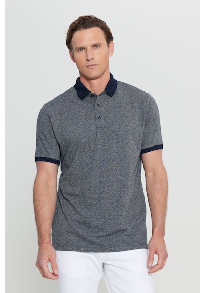 AC&Co / Altınyıldız Classics Erkek Lacı Pamuklu Comfort Fit Rahat Kesim Polo Yaka Jakarlı Tişört Lacı