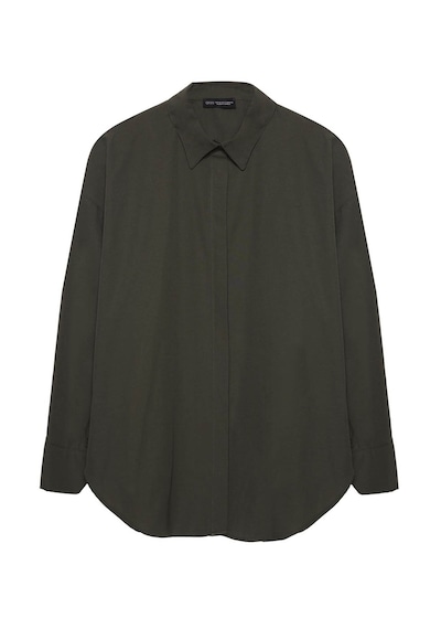 Quzu Oversize Haki Kadın Gömlek 11478
