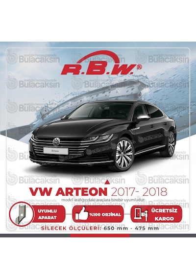 Rbw Volkswagen Arteon 2017 - 2018 Ön Muz Silecek Takımı