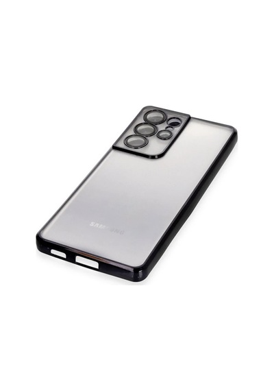 Samsung Uyumlu Galaxy S21 Ultra Kılıf Razer Lensli Silikon - Siyah 0.2M-Çok Renkli
