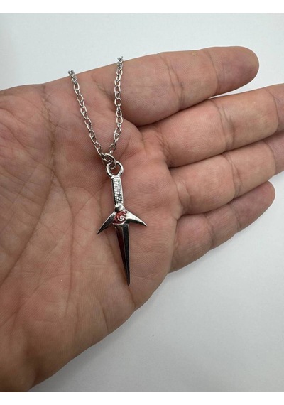 Naruto Kunai Figürlü İtachi & Sasuke Temalı Unisex Kolye 60 Cm Zincirli Anime Takı Gümüş 36742559
