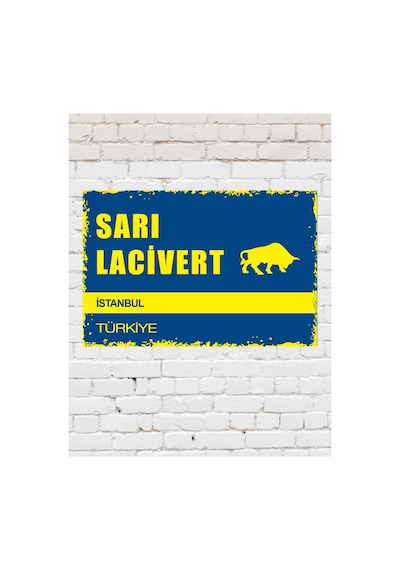 "fęnęrbahçe" Sarı Lacivert Şampiyon Taraftar Boğa Kadıköy Futbol Dekoratif Retro Tabela Mdf 20x30 - 848607241