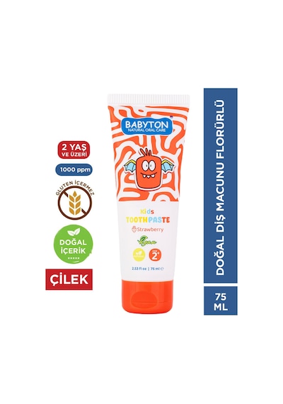 Doğal Çilekli Diş Macunu Florürlü Kids 2+ Temel Bakım