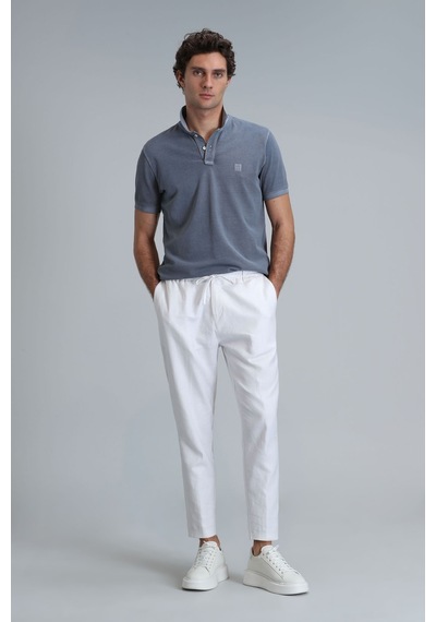 Lufian Erkek Vernon Smart Polo T-shirt 111040163 Koyu Gri
