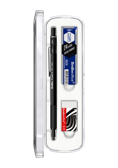 Scrikss Graph-x 2b 0.7 Mat Siyah Mekanik Kurşun Kalem Üçlü Seti