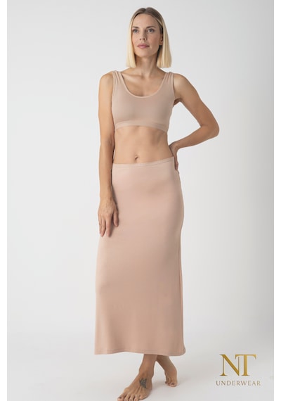Nt Underwear Bambu Uzun Etek Astarı, Maxi Jupon Doğal Kumaş, Modern Kalıp. Bej Nt Underwear Bambu Uzun Etek Astarı, Maxi Jupon Doğal Kumaş, Modern Kalıp. Bej