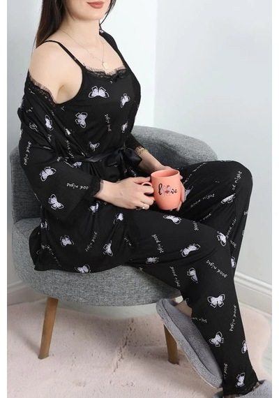Seka Store Seka Pegasus Üçlü Pijama Takımı Lilafiyonk - 66666.1287. Çok Renkli