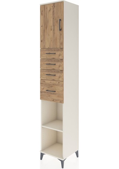 Hyperion Dolap 3 Raflı 4 Çekmeceli Tek Kapaklı 44x44x243 Aytaşı-çam Aytası
