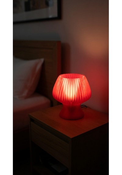 Akordeon Tasarım Masa Lambası - 3d Pleated Doku Dekoratif Gece Lambası Modern Ev Hediyesi Aydınlatma Kırmızı