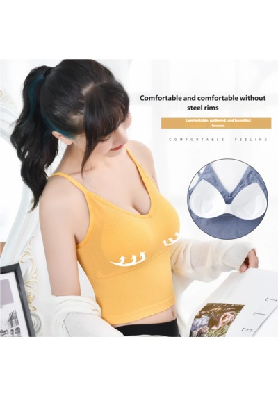 Ece's Design İnce Askılı Crop Atlet Soft Dokulu Rahat Bralet Üst W1011 Mavi