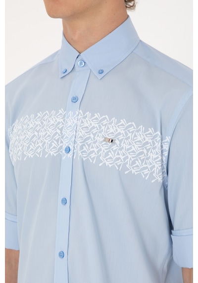 U.s. Polo Assn. Erkek Açık Mavi Gömlek Desenli 50306362-vr003 Acık Mavı