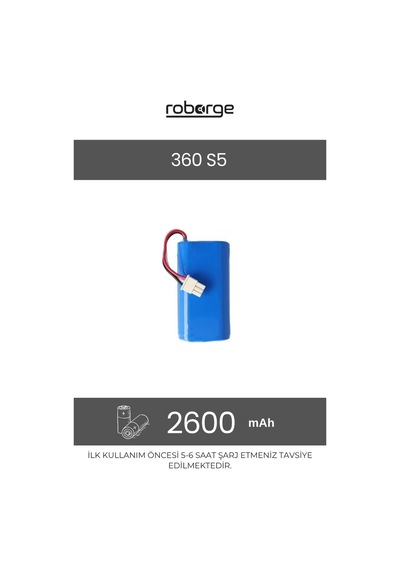 360 Vacuum Mop Cleaner S5 Robot Süpürge Uyumlu 2600 Mah Batarya - Muadil Ürün