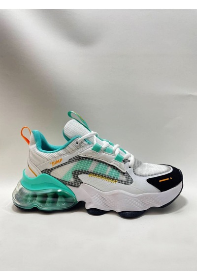 Jump 30906 Kadın Aırtube Taban Sneaker Ayakkabı Beyaz / Mavi Bej