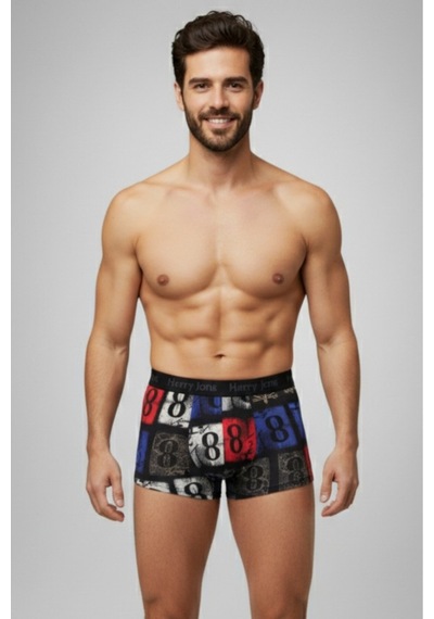 Harry Jons Erkek 5'li Desenli Renkli Pamuklu Premium Paket Boxer Desenli-3 Desenli-3