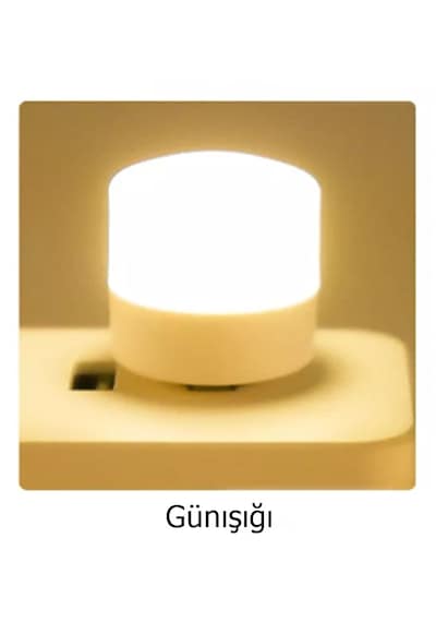 Mini Ampul 1w Taşınabilir Usb Led Işık - Powerbank Laptop Pc Uyumlu Günışığı Renk Gün Işığı