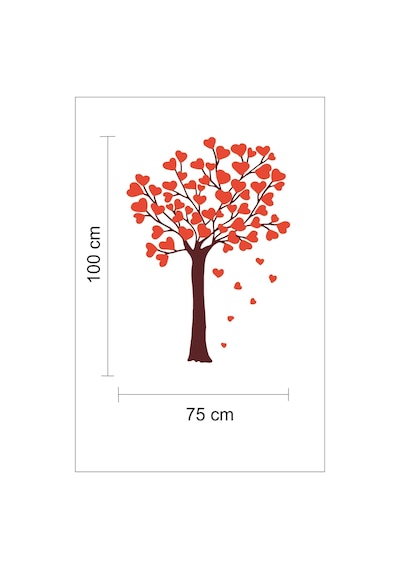 MSticker Kalpli Ağaç Çocuk Odası Sticker Seti 75x100 Cm