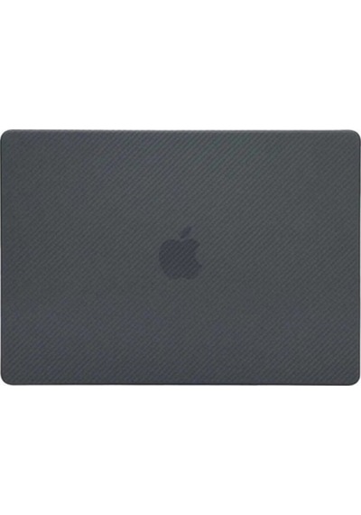 Apple Uyumlu MacBook 14.2' 2021 A2442 Zore Msoft Carbon Fiber Tasarımlı Kapak Siyah