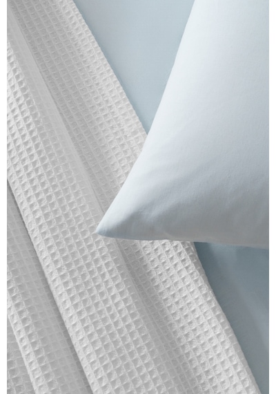 Puffy Brine Çift Kişilik %100 Pamuk Pike - Beyaz