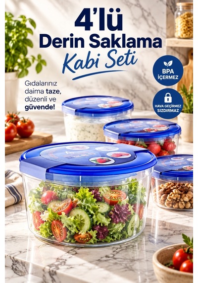 4 Lü Derin Saklama Kabı Seti