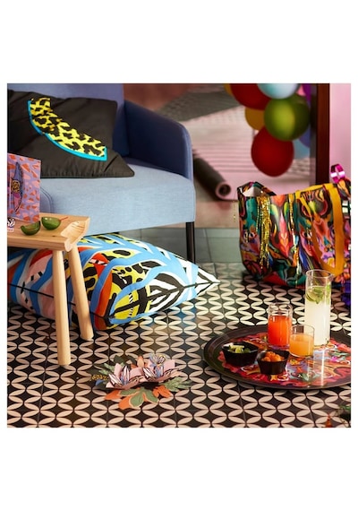 Ikea Ömsesıdıg Siyah-sarı 50x50 Cm Kırlent Kılıfı Siyah-sarı