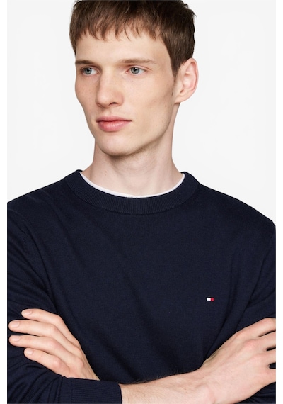 Tommy Hilfiger Pıma Org Ctn Cashmere Crew Neck Erkek Mavi Kazak - Mw0mw28046