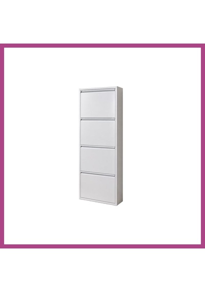 Gees Global Kaser 9003 Beyaz 4lu Kılıtlı Metal Ayakkabılık Gbzs
