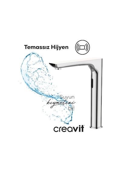 Creavit Fotoselli Uzun Lavabo Armatürü Tek Su Girişli Bt.es6500