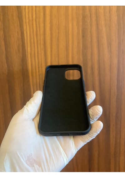 Apple iPhone Uyumlu 13/14 Leopar Baskılı İçi Kadife Silikon Telefon Kılıfı Siyah