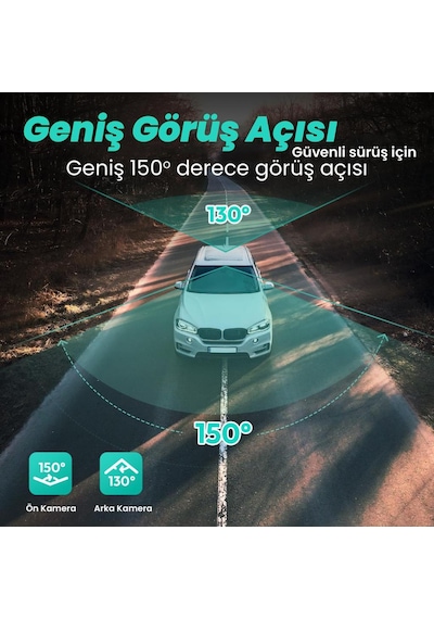 360+ Botslab G500H Pro ADAS Ön 3K QHD -Arka 1080P FHD 150° Açı WiFi+GPS Araç İçi Kamera+Park Modu