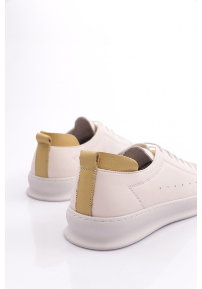 Dgn 5580 Erkek Yuvarlak Burun Bağcikli Sneaker Ayakkabi 5580-2505-R2728 Beyaz