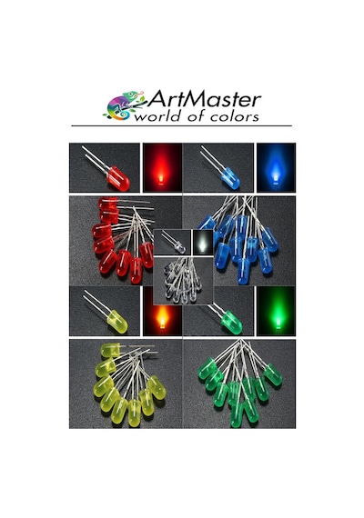 Mantar Led Lamba Diyot 30 Lu 1 Paket Karışık Renkli 4.8 Mm Led Lamba Mini Mantar Elektronik Aydınlatma Ampulü