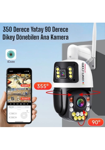 İcsee 8 Mp Çift Kameralı 42x Optik Zoom Metal Kasa Kamera
