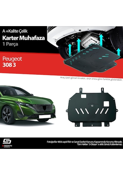 S-dizayn Peugeot 308 Çelik Karter Muhafaza 2021 Üzeri A+ Kalite