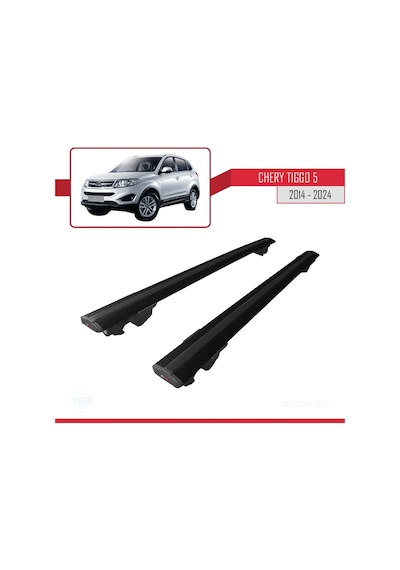 Chery Tiggo 5 2014 Ve Sonrası İle Uyumlu Hook Model Anahtar Kilitli Ara Atkı Tavan Barı Siyah