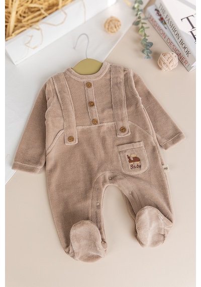 Babymod Kışlık Ayaklı Yumuşak Dokulu Kadife Kız/erkek Bebektulum Kahverengi