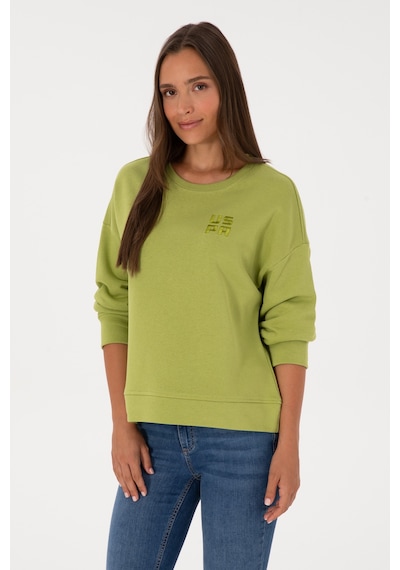 U.S. Polo Assn. Kadın Fıstık Yeşili Bisiklet Yaka Basic Sweatshırt 50313565-VR087