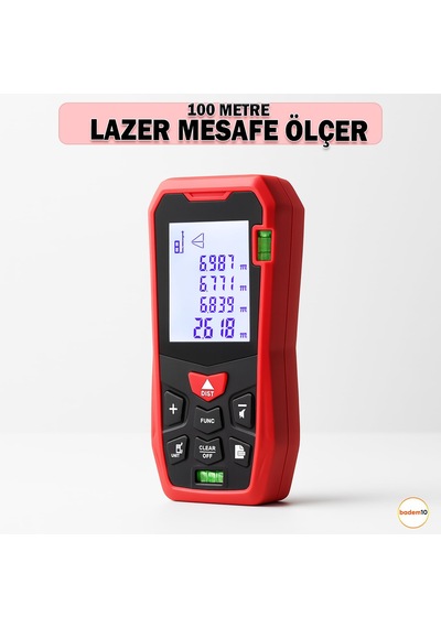 100 Metre Lazer Metre Mesafe Ölçer Hassas Dijital İnşaat Ölçüm Aleti Alan Ölçer Lazerli Ölçüm Cihazı Sku: Smgstkbc24248710