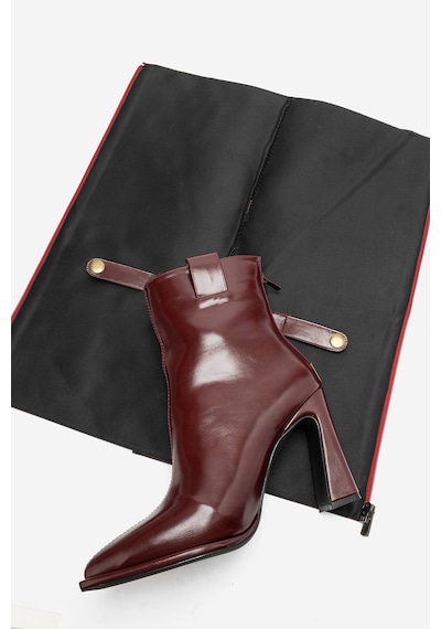 Luvishoes Luvi Shoes Aja Bordo Kadın Kalın Topuklu Çizme Olabilen Bot Bordo
