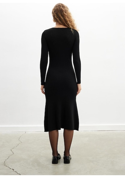 Styleboom X Peraluna Dorset Dress Toka Detaylı Ribana Örgü Midi Kadın Triko Elbise - Siyah-siyah Siyah Styleboom X Peraluna Dorset Dress Toka Detaylı Ribana Örgü Midi Kadın Triko Elbise - Siyah-siyah Siyah