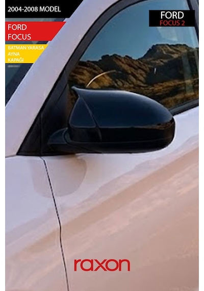 Ford Focus 2 2004-2008 Batman & Yarasa Ayna Kapağı Parlak Piano Black Sport