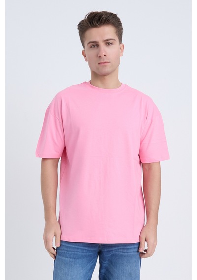Velvoria Unisex Oversize Basic 3'lü Bordo Pembe Siyah Renk T-shirt Çok Renkli13