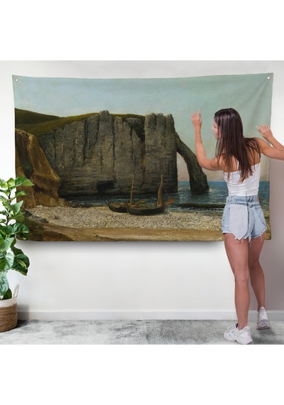 Gustave Courbet - Etretat Kayalıkları Duvar Örtüsü-7073